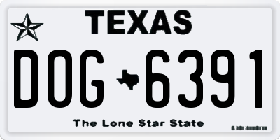 TX license plate DOG6391