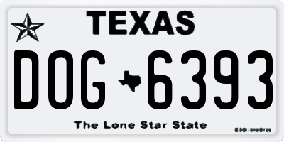 TX license plate DOG6393