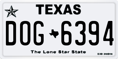 TX license plate DOG6394