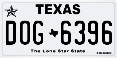 TX license plate DOG6396