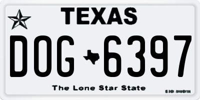 TX license plate DOG6397