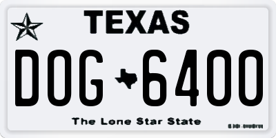 TX license plate DOG6400