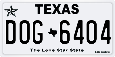 TX license plate DOG6404
