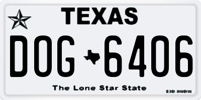 TX license plate DOG6406
