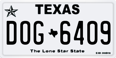 TX license plate DOG6409