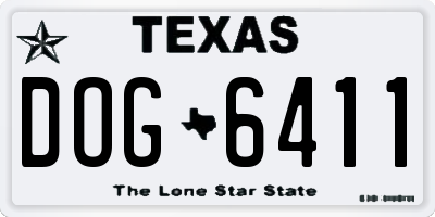 TX license plate DOG6411