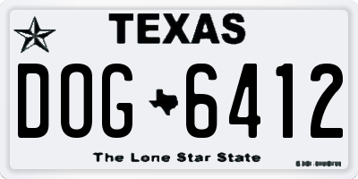 TX license plate DOG6412