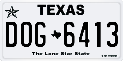 TX license plate DOG6413