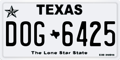 TX license plate DOG6425