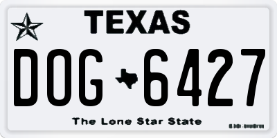 TX license plate DOG6427