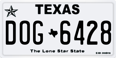 TX license plate DOG6428