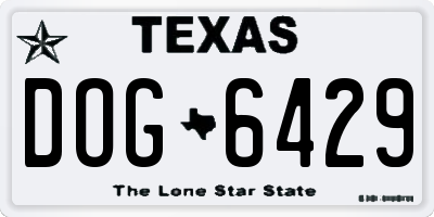 TX license plate DOG6429