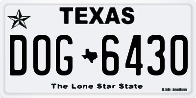 TX license plate DOG6430