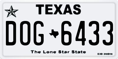 TX license plate DOG6433