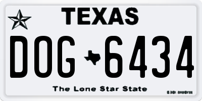 TX license plate DOG6434