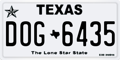 TX license plate DOG6435
