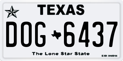 TX license plate DOG6437