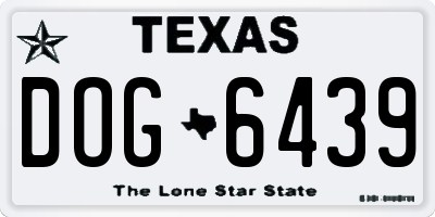 TX license plate DOG6439