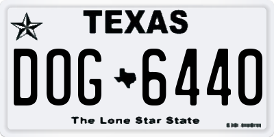 TX license plate DOG6440