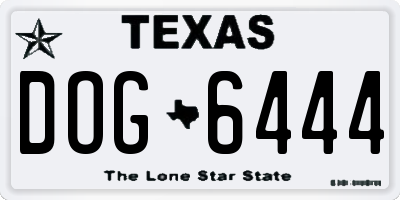 TX license plate DOG6444