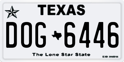 TX license plate DOG6446