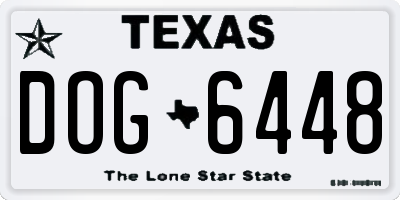 TX license plate DOG6448