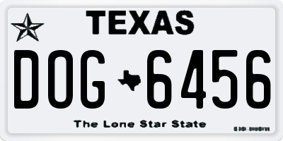 TX license plate DOG6456