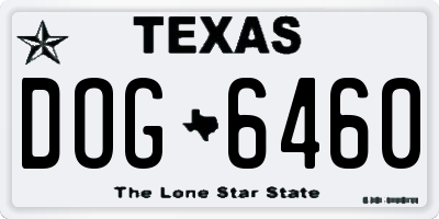 TX license plate DOG6460