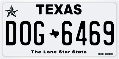 TX license plate DOG6469