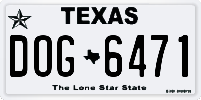 TX license plate DOG6471