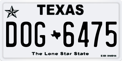 TX license plate DOG6475