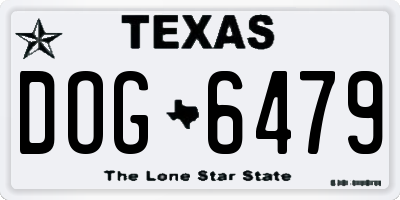 TX license plate DOG6479