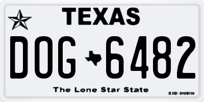 TX license plate DOG6482