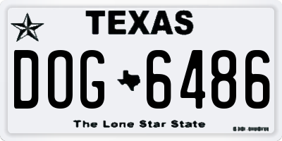 TX license plate DOG6486