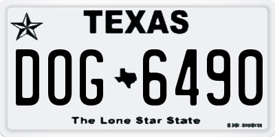 TX license plate DOG6490