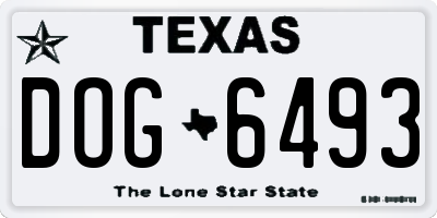 TX license plate DOG6493