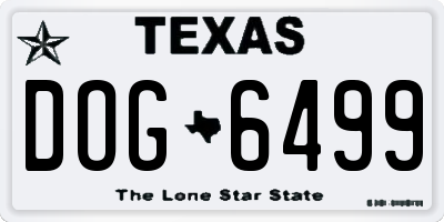 TX license plate DOG6499
