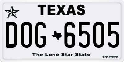 TX license plate DOG6505