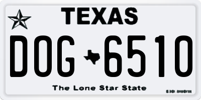 TX license plate DOG6510