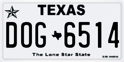 TX license plate DOG6514