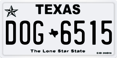 TX license plate DOG6515