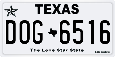 TX license plate DOG6516