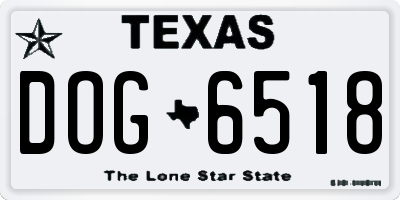 TX license plate DOG6518