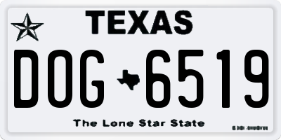TX license plate DOG6519