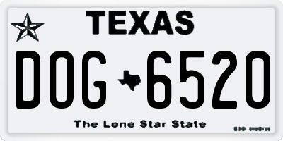TX license plate DOG6520