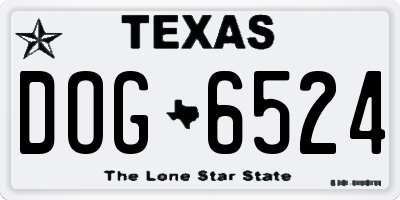 TX license plate DOG6524