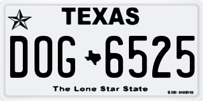 TX license plate DOG6525