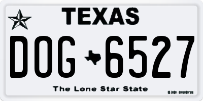 TX license plate DOG6527