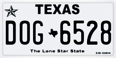 TX license plate DOG6528