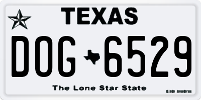 TX license plate DOG6529